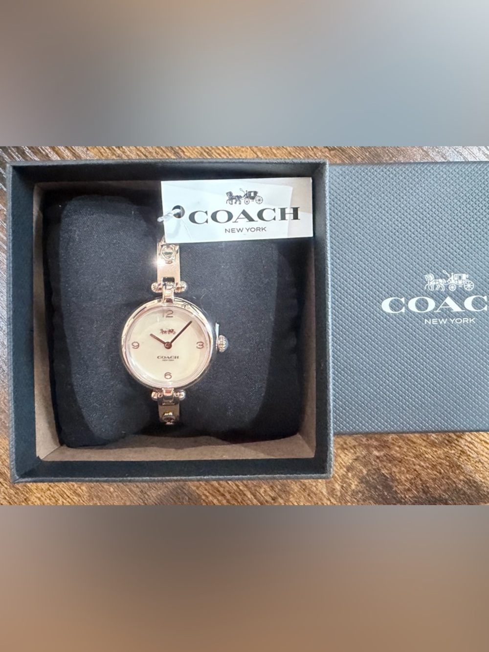 Coach Women's Rose Gold Round Bracelet Watch